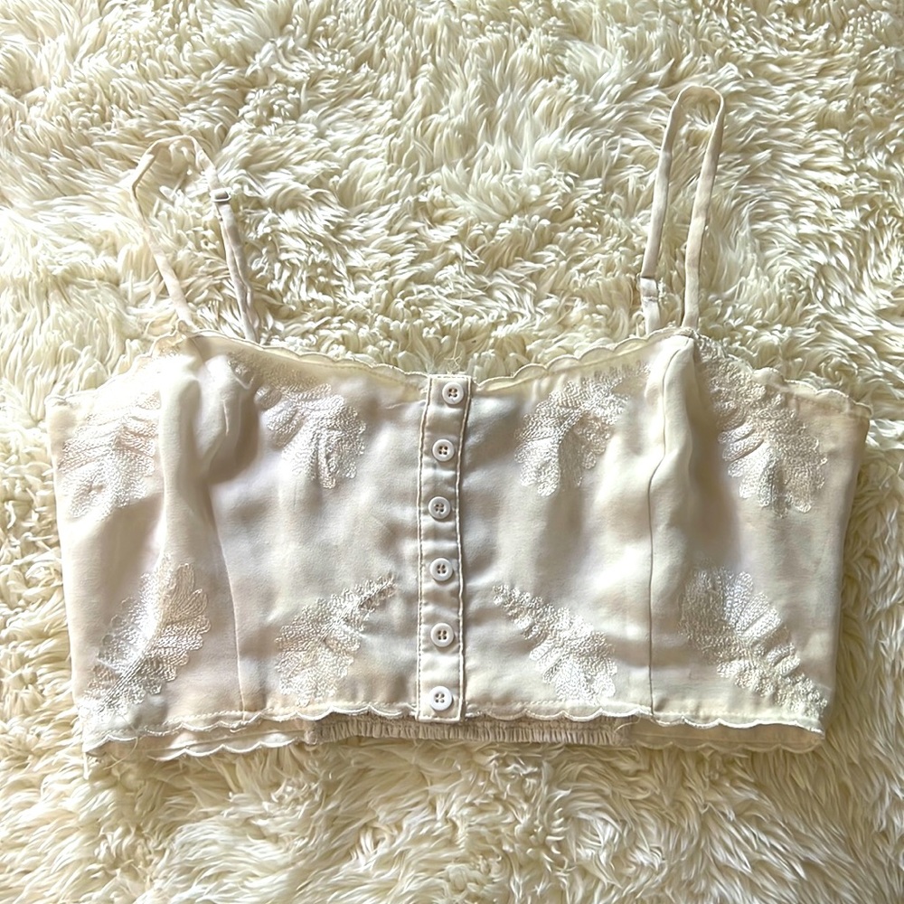 Honey punch white medium crop top